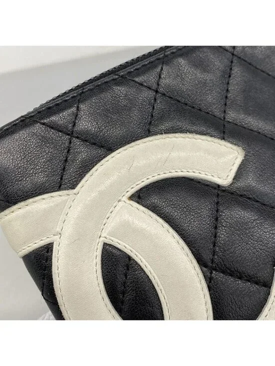 Chanel Pouch Cambon Lambskin Black Silver - Picture 7 of 10